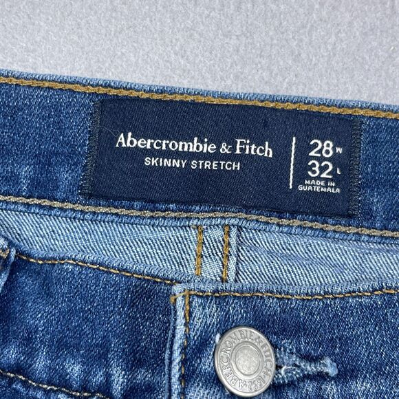 Abercrombie & Fitch Jeans Women 28x32 Mid Rise Skinny Medium Wash‎ Blue - Picture 7 of 12